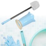 Toilet Cleaning Brush with Holder Stand Durable Plastic Brush for Western Indian Toilets Bathroom Cleaning Essential - Image 4